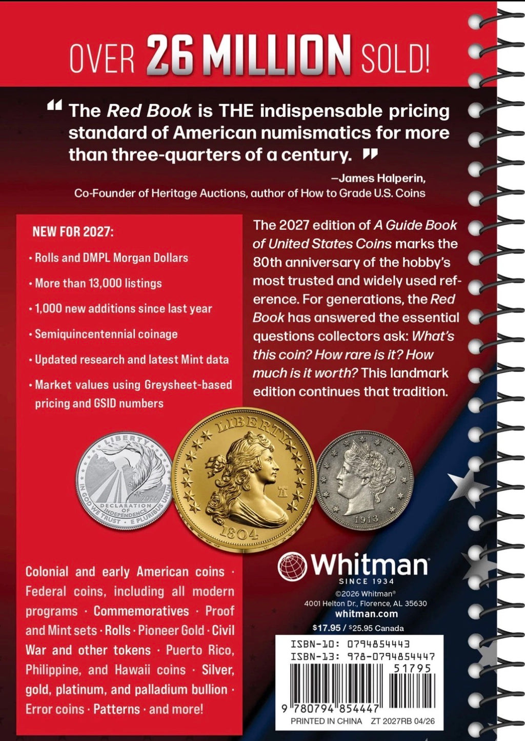 2027 Red Book Price Guide of United States Coins, Spiral