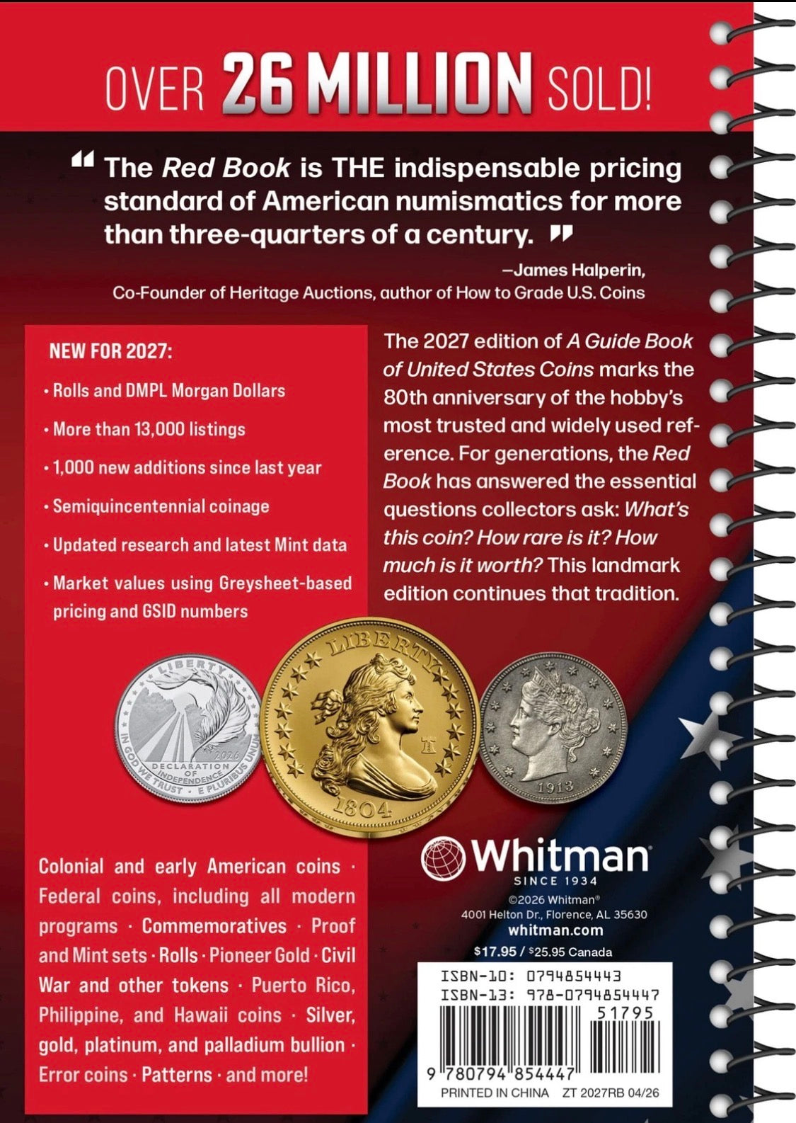 2027 Red Book Price Guide of United States Coins, Spiral