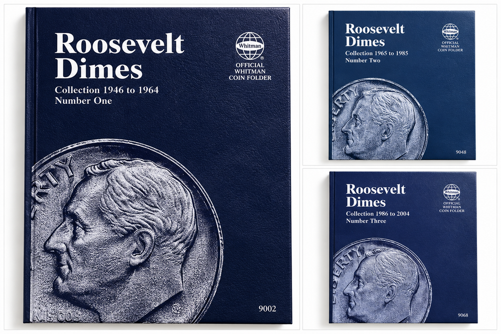 Whitman Coin Folder 3-Volume Set – Roosevelt Dimes Complete Collection: 1946 to Date