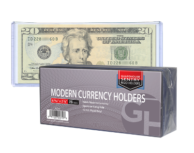 Modern Currency Sentry Holders - 6 9/16x2 7/8 - 25 Pack
