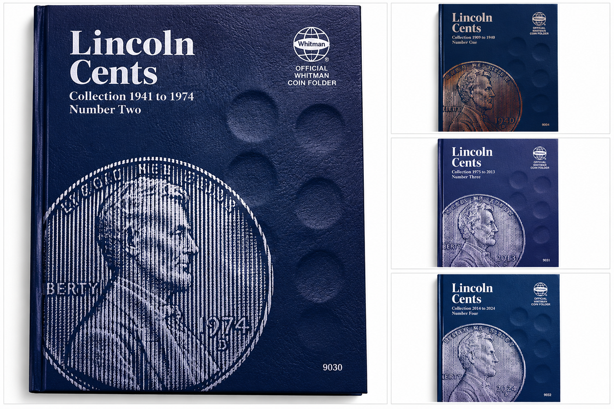 Whitman Coin Folder 4-Volume Set - Lincoln Cents Complete Collection 1909 to Date