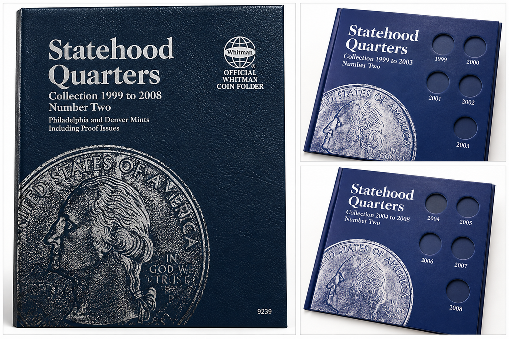 Whitman Coin Folder 3-Volume Set Statehood Quarter Folder No. 1-3, 1999-2009